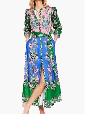 Boden Mia Printed Tiered Shirtdress size 12 NWT 100% cotton